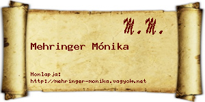 Mehringer Mónika névjegykártya